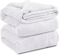 KAWAHOME Sherpa Fleece Queen Size Blanket for Bed - Extra Warm and Heavy Thick Blankets for Winter, Super Soft 500GSM Plush Blanket, 90"X 90" White