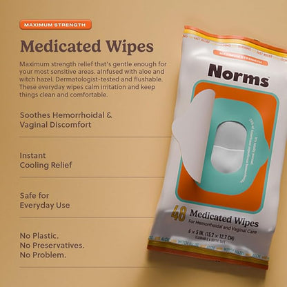 Norms The Full Hemorrhoid Treatment Bundle Medicated Wipes, Touch-Free Spray, and 5% Lidocaine Cream to Relieve Painful Itching, Burning & Swelling – Complete Hemorrhoid Care System