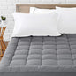 LEISURE TOWN King Mattress Pad Fitted Quilted Cotton Mattress Cover Cooling Soft Pillow Top Mattress Topper with Down Alternative Filling Mattress Protector with 8-21 Deep Pocket (78x80 Inch Grey)