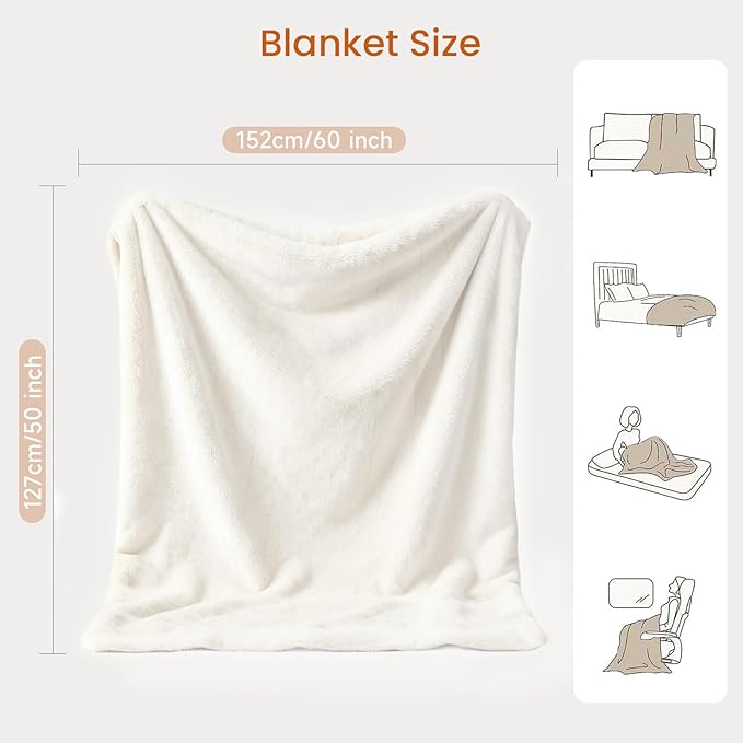 Heated Throw Blanket Electric Blanket with Built-in Button Controller 50"x60" One-Touch Ultra Cozy Soft Warm Heating Electric Blanket with 4 Heat Levels & 4 Hours Auto-Off Overheat Protection