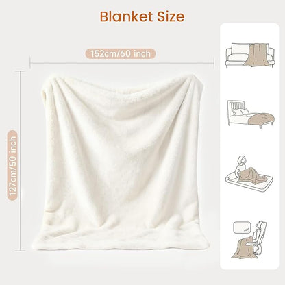 Heated Throw Blanket Electric Blanket with Built-in Button Controller 50"x60" One-Touch Ultra Cozy Soft Warm Heating Electric Blanket with 4 Heat Levels & 4 Hours Auto-Off Overheat Protection