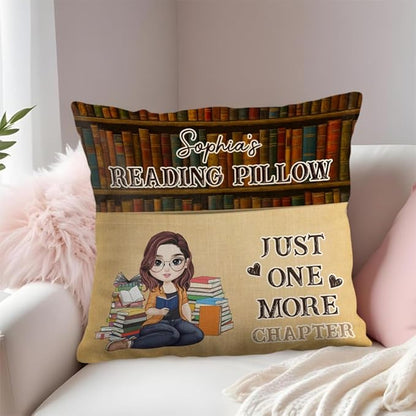 ENCYCOM Personalized Book Reading Pocket Pillow - Custom Reading Pillows with Name – Uniqua Gift for Bookworm Girls, Women Who Love Books, Perfect for Bed or Cozy Corner (Reading Pillow 06)