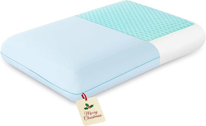 EGOHOME Cooling Gel Memory Foam Pillow - Reversible Cooling Cover, Neck Support for Side, Back and Stomach Sleepers, Removable & Machine Washable, All-Season Comfort, Standard Size, Blue
