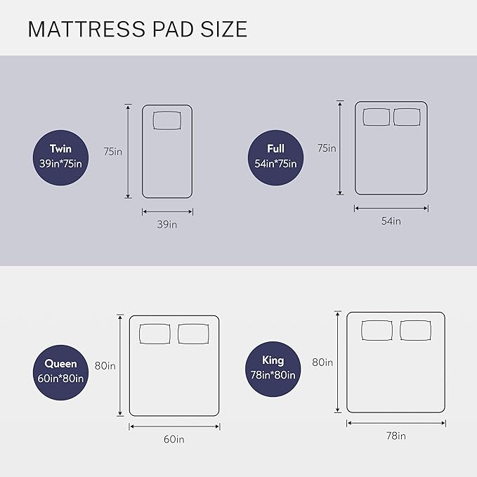 Electric Mattress Pad Twin Size Quilted Wave 10 Heat Settings with 12 Hour Auto Off, Deep Pocket Fits up to 15", Microfiber Bed Warmer, ETL Certified Machine Washable, 39"x75"