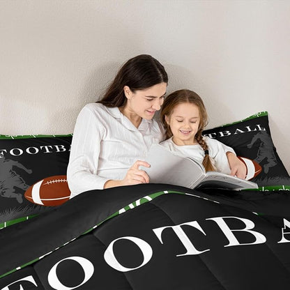 Feelyou Football Bedding Set Rugby Sports Comforter Soccer Ball Game Comforter Set for Kids Adults American Football Player Duvet Set Soft Room Decor King Size Quilt Boys