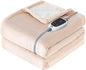 SEALY Heated Blanket Electric Throw, Flannel & Sherpa Heating Throw with 6 Heat Settings & 2-10 Hours Auto Shut Off, Fast Heating & ETL Certification, 50x60 Inch, Beige