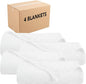 Arkwright Basket Weave Queen Blanket - Case of 4-100% Ringspun Cotton All Season Blankets, Luxury Hotel Quality, Soft on Skin, Breathable, 300 GSM for Bed, Sofa, and Chair, 90 X 90 in, White