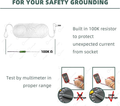 Grounding Fitted Sheet Kit Connect to The Earth's Energy 15inch Depth Pocket Grounding Bed Sheets for Earthing