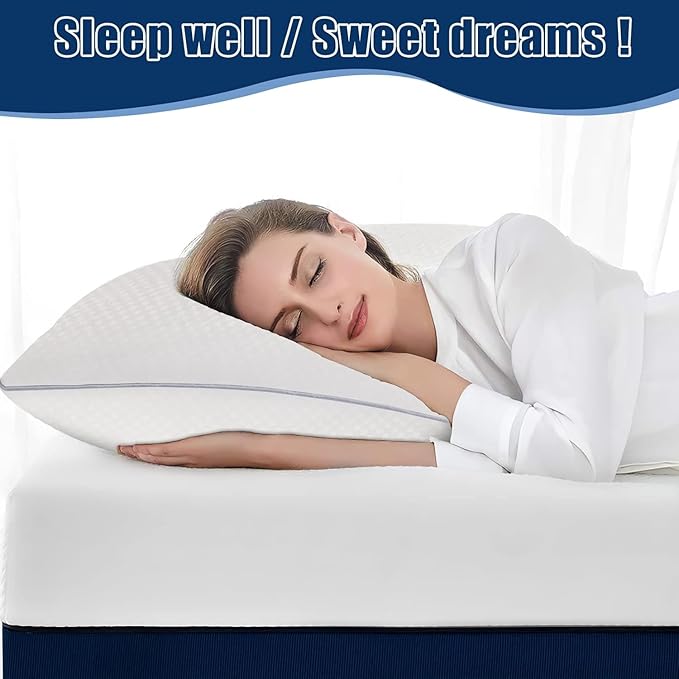 Bed Pillows for Sleeping 2 Pack, King Size Pillows Set of 2, Down Alternative Filling, Fluff by Patting Pillow for Back, Stomach or Side Sleepers Grey
