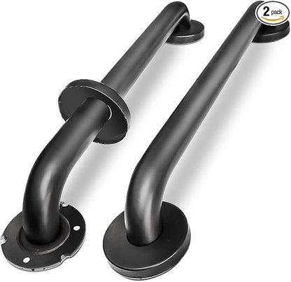 Handicap Grab Bars, 2 Pack 24 Inch Shower Grab Bar for Seniors, 304 Stainless Steel ADA Grab Bars for Bathtubs and Showers, Toilet, Safety Shower Handles for Elderly, Disabled, Injury (Matte Black)