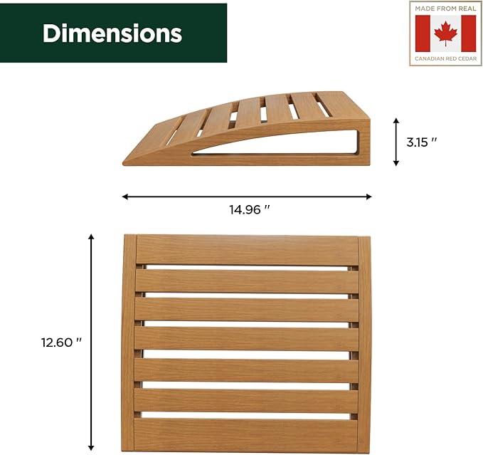 Sauna Headrest - Handmade from Canadian Red Cedar Wood - Ergonomic Neck Support Pillow