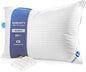 Continental Bedding | Serenity Goose Down Pillow | 700 Fill Power Hungarian White Down | 400TC Cotton Damask Shell | Made in USA | Queen, Medium with Protector
