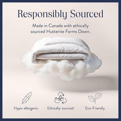 Brooklinen All Season Luxury Down Comforter, 100% Natural Canadian Duck Down Duvet Insert - 700 Fill Power, 100% Cotton Shell, Baffle Box Construction, Full/Queen Size Comforter