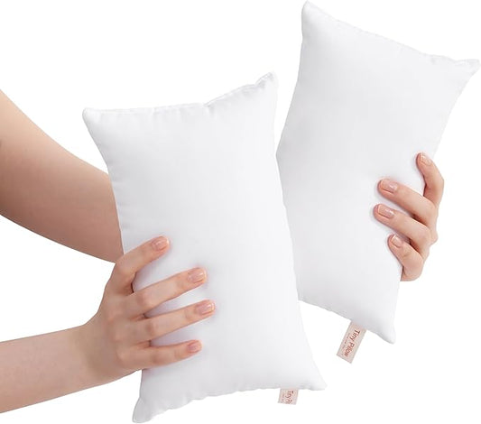 BEDSUM 2 Pack Tiny Pillows, 11"x7" Microfiber Mini Pillow for Travel, Pets, Soft and Machine Washable Small Pillows for Neck, Wrist, and Knee Comfort, White