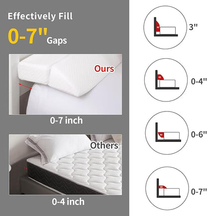 MABOZOO Pillow Wedge for Headboard Gap,White Bed Wedge Gap Filler Full Size,Foldable Bed Wedge Pillow for Headboard,Foam Mattress Gap Filler,54"x6"x6"