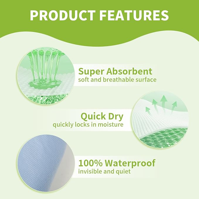 Washable Bed Pads with 10 Sturdy Handles 40”×72” Extra Large Reusable Underpads 4-Layers Leakproof Chucks Pads Washable for Incontinence (Grey,1 Pack)