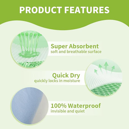 Washable Bed Pads with 10 Sturdy Handles 40”×72” Extra Large Reusable Underpads 4-Layers Leakproof Chucks Pads Washable for Incontinence (Grey,1 Pack)