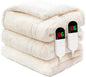 Premium Heated Blanket Queen 84"×90",Ultra Cosy Soft Electric Blanket with 8 Heating Levels,Dual Control Plush Fast Heating Faux Rabbit Fur for Bed & Couch - Auto Shut Off,Machine Washable(Beige)
