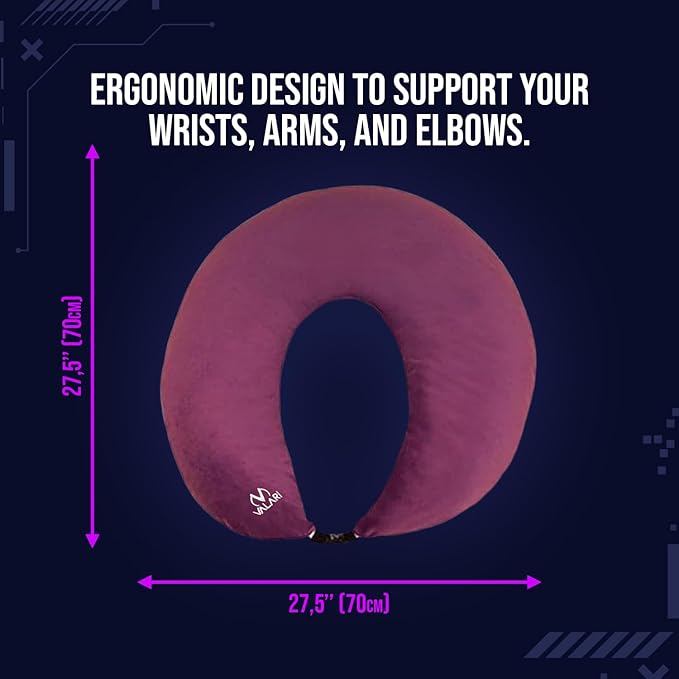 Legendary Gaming Pillow | Ergonomic Arm Rest Pillow for Long Gaming Sessions | Gaming Lap Pillow Provides Wrist & Elbow Support | Suede Gamer Pillow Comes with a Washable Cover, (Purple/Grey)