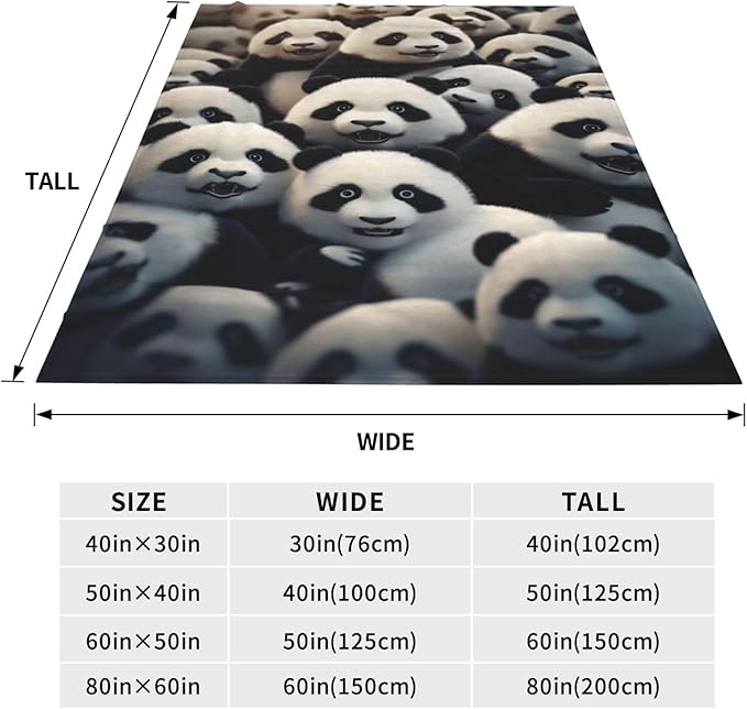 Cute Baby Pandas Blanket Gifts for Panda Lover Adults Kids Girls Flannel Throw Blankets Soft Fuzzy Lightweight for Home Decor Couch Bed Sofa 50x40 Inches