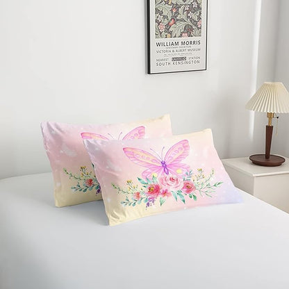 CVHOUSE Butterfly Comforter Set,Luxurious Blue Butterfly Bedding Set for Kids Teens,Blue Butterflies Comforter Butterflies Duvet Set Room Decor Quilt Set Full Size