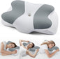 DONAMA Cervical Neck Pillow- Ergonomic Pillows for Pain Relief, Contour Memory Foam Pillow for Side/Back/Stomach Sleepers, CertiPUR-US Certified with Cooling Ice Silk Pillowcase