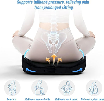 IFOYO Bed Sore Cushions for Butt, Memory Foam Tailbone Pain Relief Cushion, T-Shaped Anti-Slip Bedsore Pressure Relief Pillow for Sleeping & Sitting, Post-Surgery, Wheelchair Users, Washable Cover