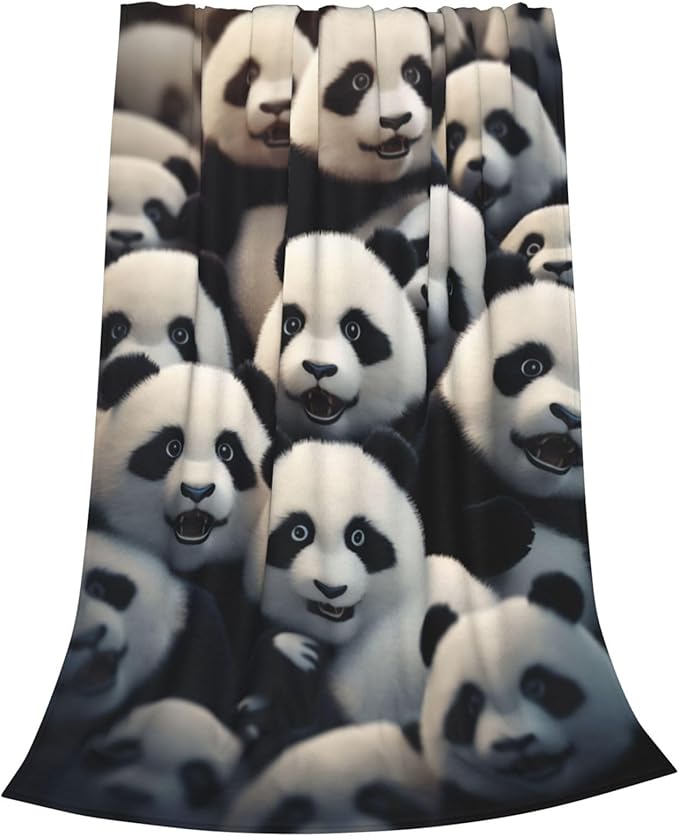 Cute Baby Pandas Blanket Gifts for Panda Lover Adults Kids Girls Flannel Throw Blankets Soft Fuzzy Lightweight for Home Decor Couch Bed Sofa 60x50 Inches