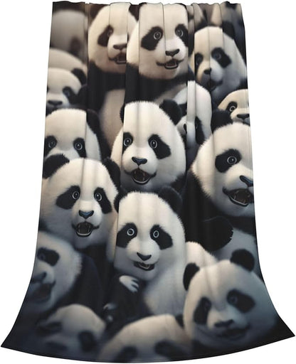 Cute Baby Pandas Blanket Gifts for Panda Lover Adults Kids Girls Flannel Throw Blankets Soft Fuzzy Lightweight for Home Decor Couch Bed Sofa 60x50 Inches