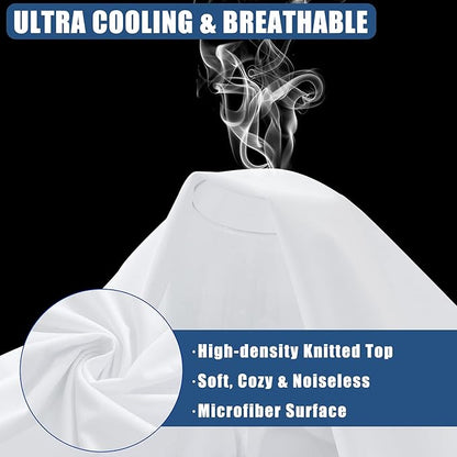 Waterproof Mattress Protector Cal King Size, Breathable Mattress Cover, Fitted Deep Pocket Mattress Pad Cover Stretches up to 21 Inches, Soft Noiseless Bed Cover