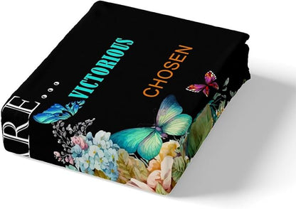 Girl African Duvet Cover Set Twin Size,African Style American Inspirational Quotes Bedding Set Kids Girls Women Room Decor Watercolor Flowers Butterfly Comforter Cover Black Fashion Quilt Cover 2Pcs