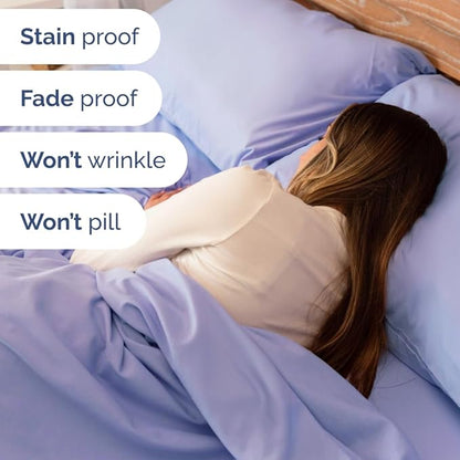 Extra Deep Twin Sheet Set - 4 Piece Breathable & Cooling Sheets - Hotel Luxury Bed Sheets Set - Easy & Secure Fit - Soft, Wrinkle Free & Comfy Sheets Set - Lavender Sheet Set with Extra Deep Pockets