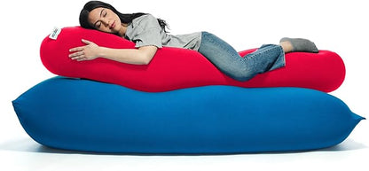 Yogibo Roll Long Full Body Pillow for Women and Men, Adults, for Back, Lumbar, Body Support, Side Sleeper, Maternity, Nursing, Pregnancy for Sleeping, Micro-Bead Filling, Red
