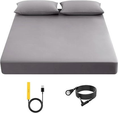 Grounding Sheet,90% Cotton + 10% Silver Fiber, Improves Sleep, Healthy Sleep Therapy(Gray,(60.1 * 80.2 * 15inch)