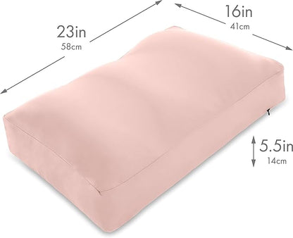PILLOWY Cover Only for Premium Microbead Bed Pillow, Large Extra Smooth - Ultra Comfortable Sleep with Silk Like Anti Aging Cover 85% Spandex/ 15% Nylon Breathable, Cooling Cream Peach