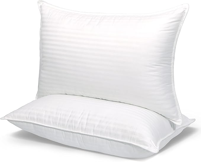 Bed Pillows for Sleeping Queen Size [Pack of 2] Hotel Quality Pillows Premium Plush Fiber, Breathable Cooling Cover Skin-Friendly