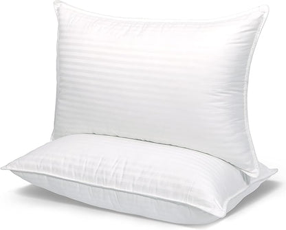 Bed Pillows for Sleeping Queen Size [Pack of 2] Hotel Quality Pillows Premium Plush Fiber, Breathable Cooling Cover Skin-Friendly