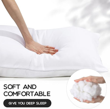 Macarrie 8 Pcs Queen Size Pillows for Sleeping Standard Size Bed Hotel Pillows Bulk for Stomach, Back and Side Sleepers Machine Washable (30 x 20 Inches)