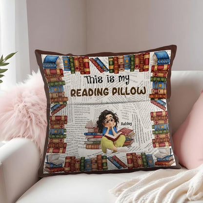 ENCYCOM Personalized Book Reading Pocket Pillow - Custom Reading Pillows with Name – Uniqua Gift for Bookworm Girls, Women Who Love Books, Perfect for Bed or Cozy Corner (Reading Pillow 09)