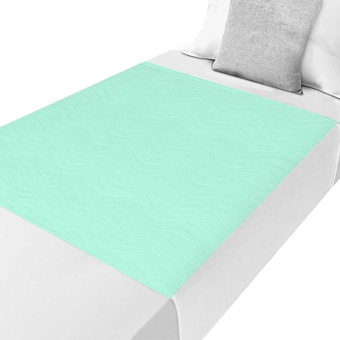 Bed Pads Washable Waterproof for Incontinence Adults, Reusable Wetting Pad Mattress Protector Underpads Tuckable Quick Dry, Fits Full Size Bed, 36" x 54", Green