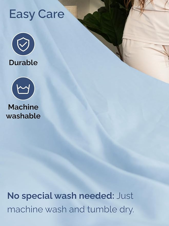 Extra Deep Twin XL Sheet Set - 4 Piece Breathable and Cooling Sheets - Hotel Luxury Bed Sheets Set - Easy Fit - Soft, Wrinkle Free and Comfy Sheets Set - Light Blue Sheet Set with Extra Deep Pockets