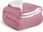 IR Imperial Rooms Sherpa Blankets Queen Size - Thick and Warm Blankets for Winter, Reversible Soft and Fuzzy Fluffy Queen Size Blanket for Bed, Baby Pink, 90x90 Inches