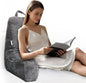 Reading Pillow with Shredded Memory Foam, Large Adult Backrest with Arms, Chair Pillow，Back Support for Sitting Up in Bed with Washable Cover ， TV Sit up Pillow