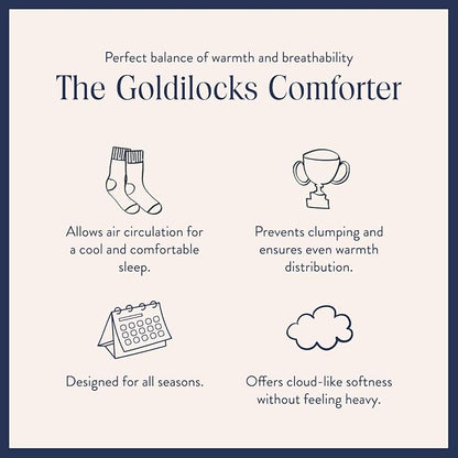 Brooklinen Lightweight Luxury Down Comforter, 100% Natural Canadian Duck Down Duvet Insert - 650 Fill Power, 100% Cotton Shell, Full/Queen Size Comforter for Warm Sleepers