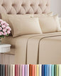 Full Sheets Set 6 Piece - Includes 4 Pillowcases - Bed Sheets Full Size - Soft Hotel Luxury Bedding - Cooling, Comfy, Fade Free & Breathable - 1 Flat & 1 Fitted & 4 Pillowcases w/ Deep Pockets - Cream