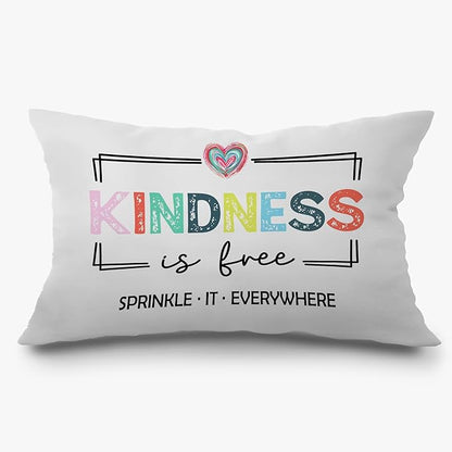 Inspirational Mental Health Wellness Pillow Covers 12x20, Kindness Gifts, Colorful Positive Motivational Decorative Lumbar Pillow Covers for Classroom Therapy Counselor Office