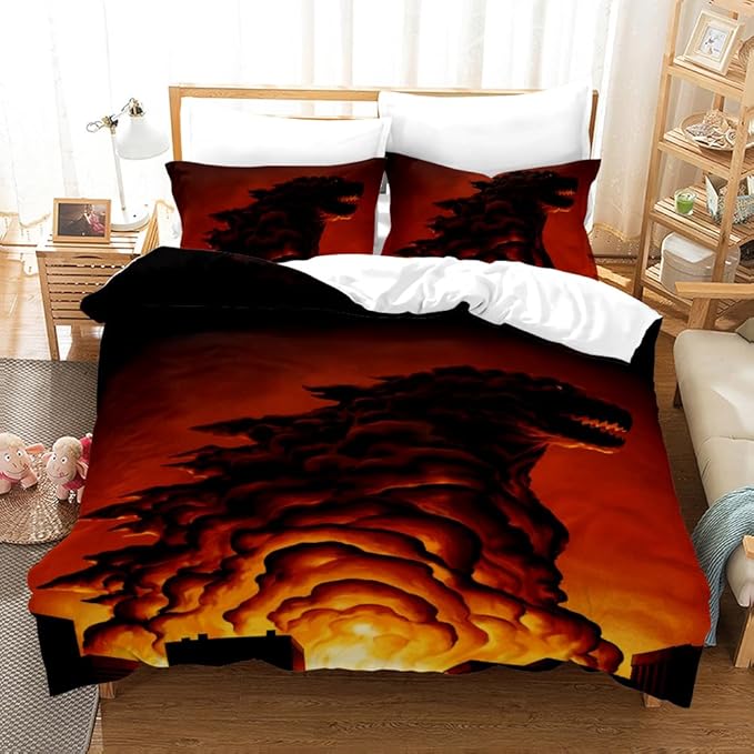 Duvet Cover Set Twin Size Dinosaur Quilt Cover Bedding Set 3D Print for Men 1 Piece Duvet Cover with Zipper 2 Pieces Pillowcases No Comforter Inside(Dino27, Twin)