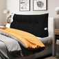 WOWMAX 100% Cotton Corduroy Headboard Pillow – California King Size Back Support Reading Wedge for Bed & Daybed, Plush Handmade Bolster Cushion with Removable Cover, Cozy Bed Rest Pillow, Black