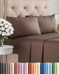 Twin 4 Piece Sheet Set - Comfy Breathable & Cooling - Ultra Soft Hotel Luxury Bedding Set with 8-16 Inch Deep Pockets - 1 Flat & 1 Fitted Sheet & 2 Pillowcases - Cozy, Wrinkle Free & Easy Care - Brown