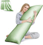 HUXMEYSON Body Pillow with Satin Pillowcase, Body Pillow for Adults, Removable Cover, Green (20"x54")